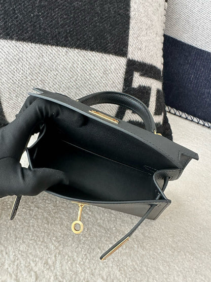 HM ミニケリー 19cm ブラック エプソム ゴールド金具 ベストバージョン