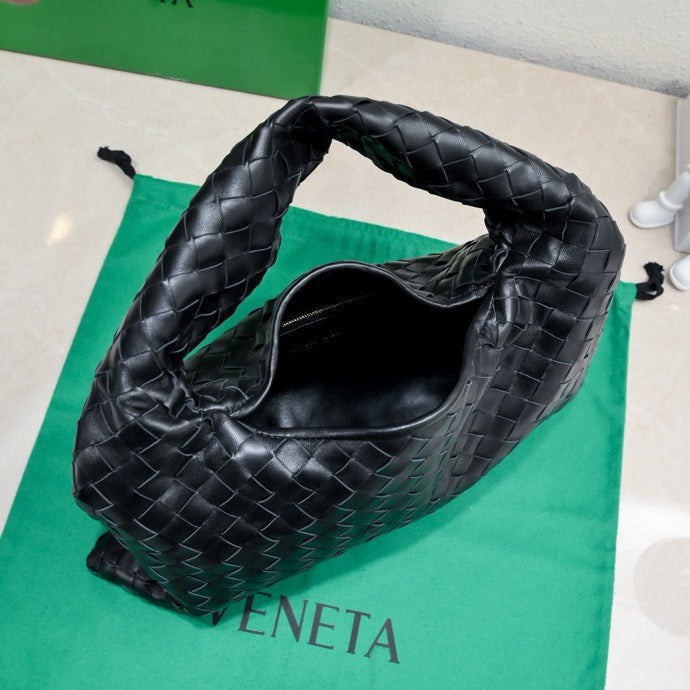 Sac bandoulière BV HOP 41 cm en cuir de veau noir