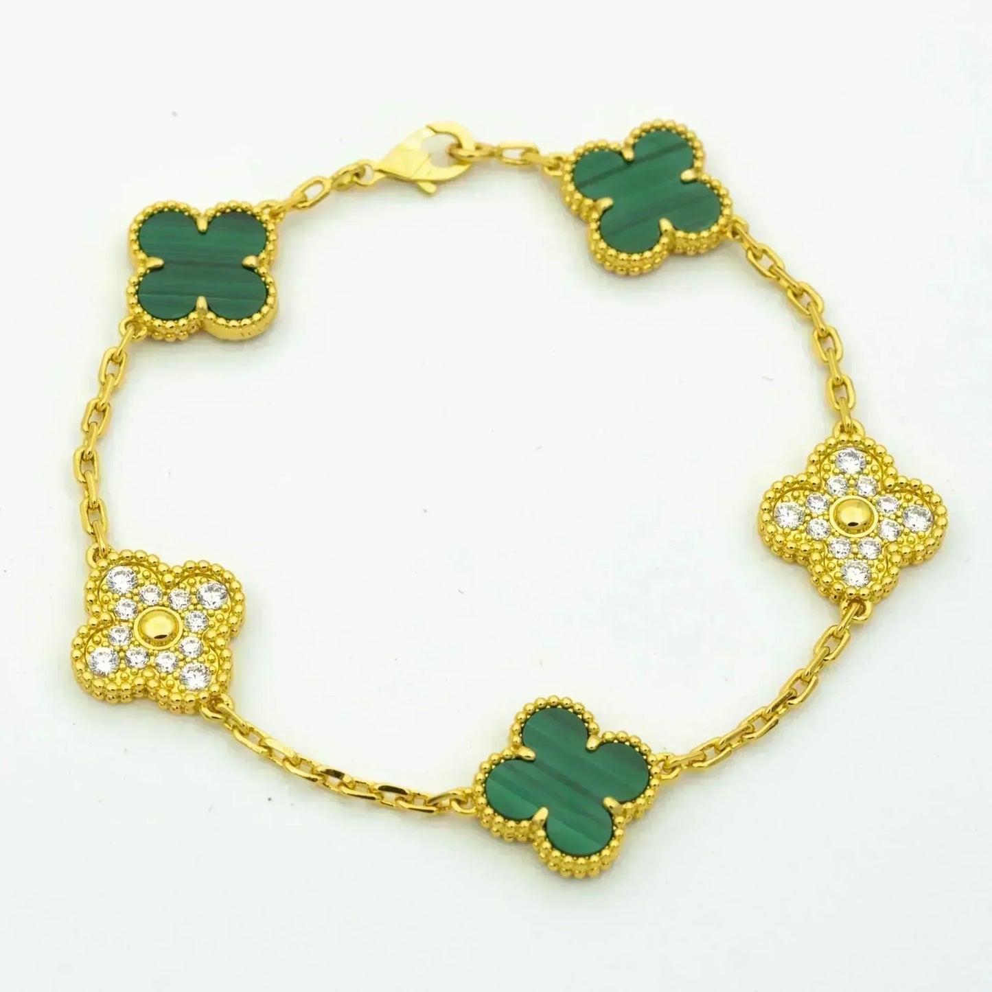 CLOVER 5 MOTIF MALACHITE BRACELET COLLECTION