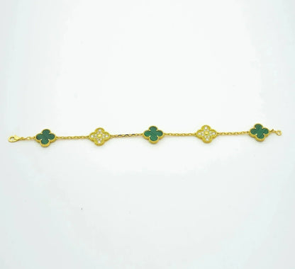 CLOVER 5 MOTIF MALACHITE BRACELET COLLECTION