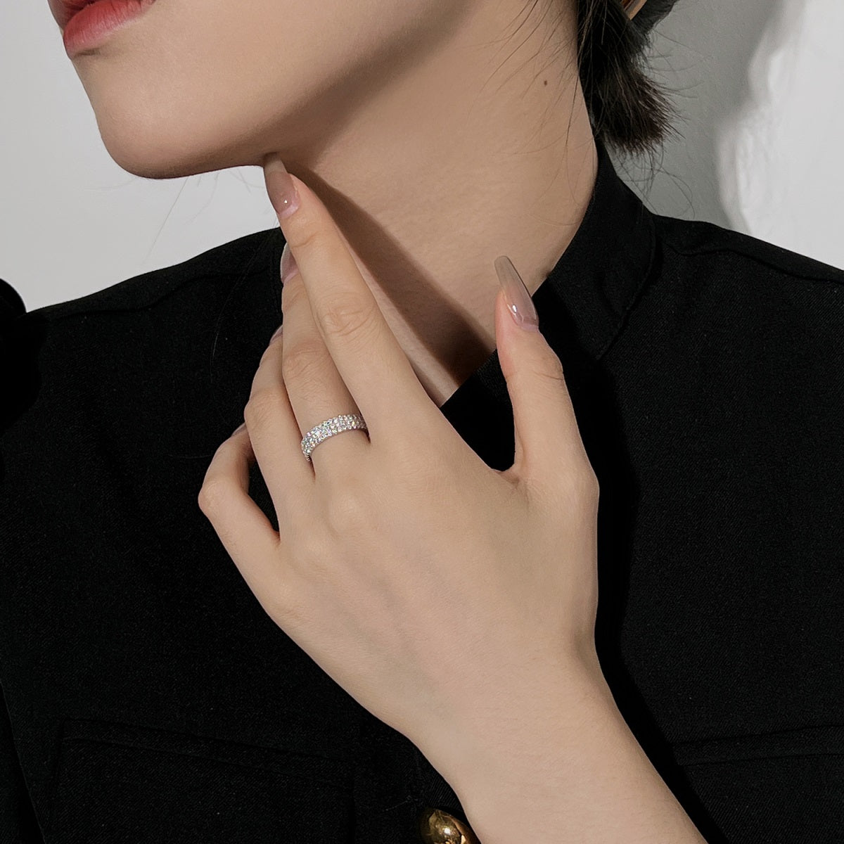 [HOT]Dainty Round Cut Tennis Ring
