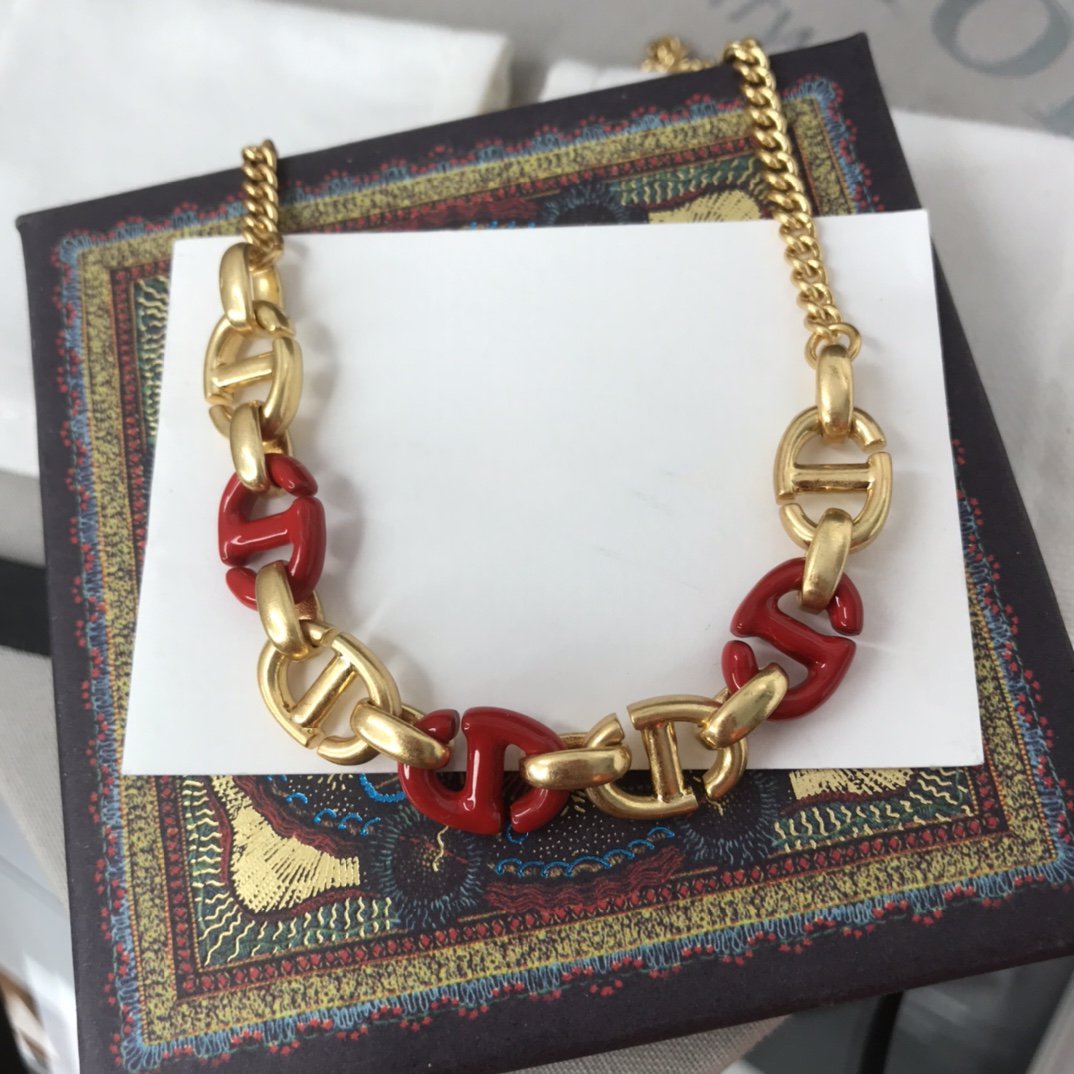 COLLIER FEMME CD NAVY MÉTAL FINITION DORÉ