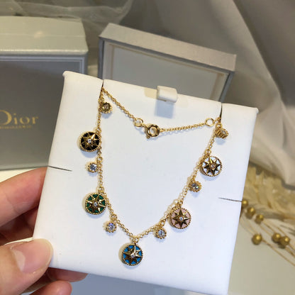 COLLIER ROSE DES VENTS EN OR JAUNE