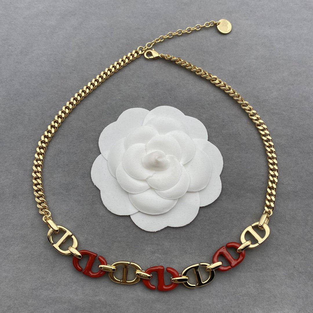 COLLIER FEMME CD NAVY MÉTAL FINITION DORÉ