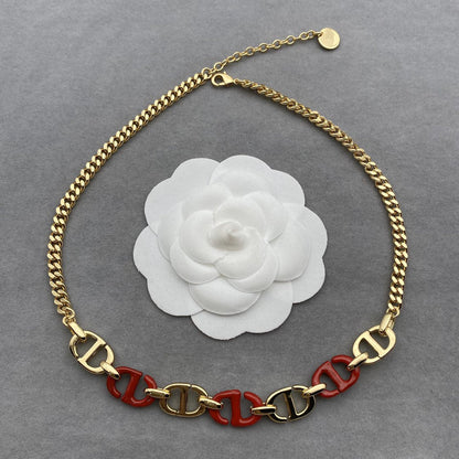 COLLIER FEMME CD NAVY MÉTAL FINITION DORÉ