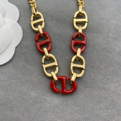 COLLIER FEMME CD NAVY MÉTAL FINITION DORÉ
