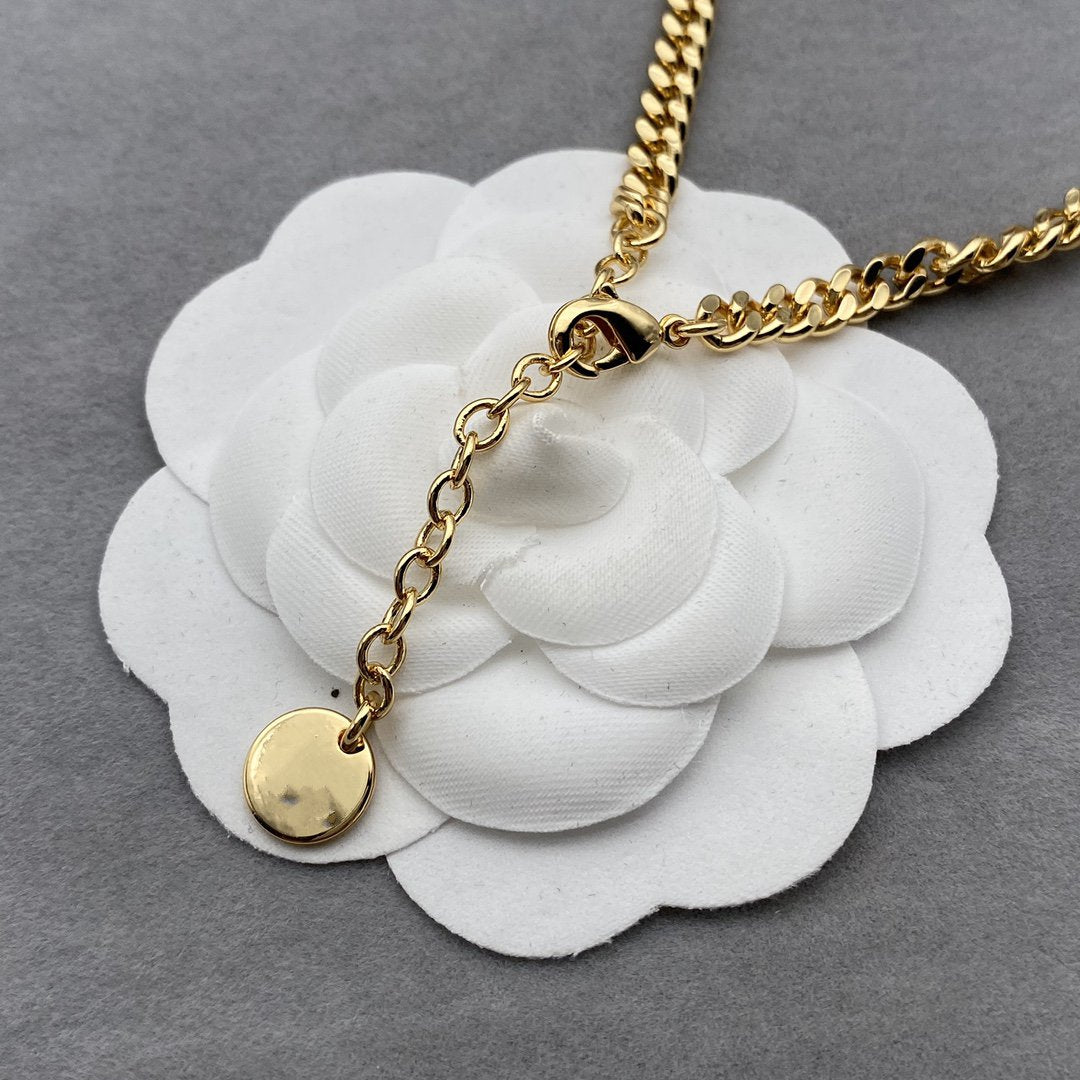COLLIER FEMME CD NAVY MÉTAL FINITION DORÉ