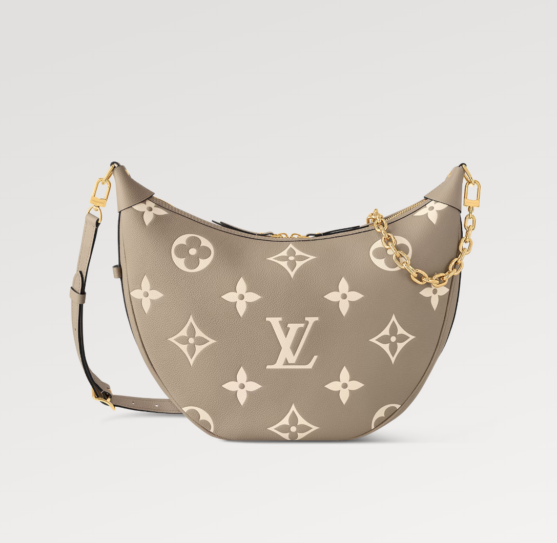LOOP HOBO 38 MONOGRAMME BICOLORE CUIR EMPREINTE QUINCAILLERIE DORÉ
