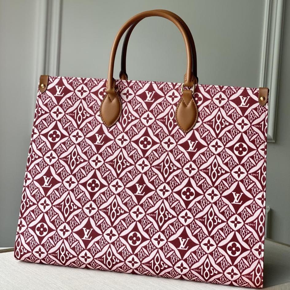 LV SINCE 1854 オンザゴー GM ボルドーレッド テキスタイル