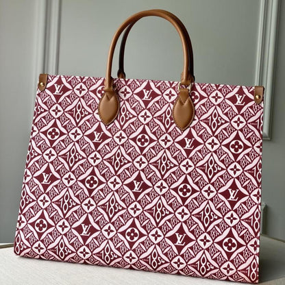 LV SINCE 1854 オンザゴー GM ボルドーレッド テキスタイル