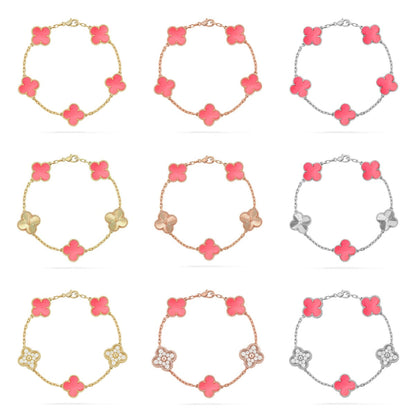 CLOVER 5 MOTIFS  PINK MOP BRACELET COLLECTION