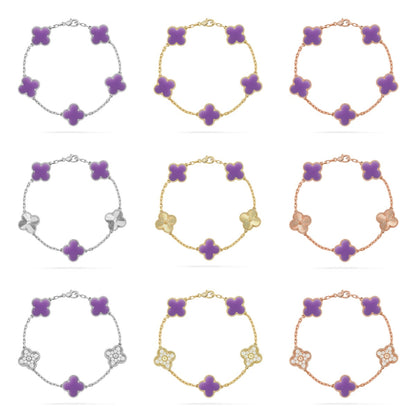 CLOVER 5 MOTIF LIGHT PURPLE BRACELET COLLECTION
