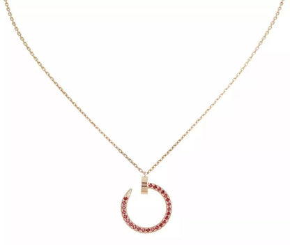 JUSTE NECKLACE PINK GOLD RED DIAMONDS
