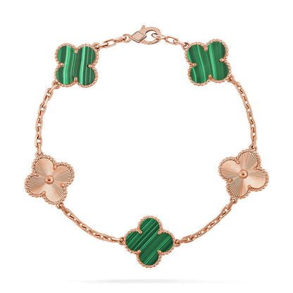 CLOVER 5 MOTIF MALACHITE BRACELET COLLECTION