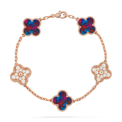 CLOVER 5 MOTIF COLOR GEMSTONES BRACELET COLLECTION