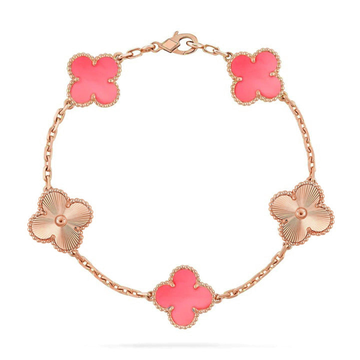 CLOVER 5 MOTIFS  PINK MOP BRACELET COLLECTION