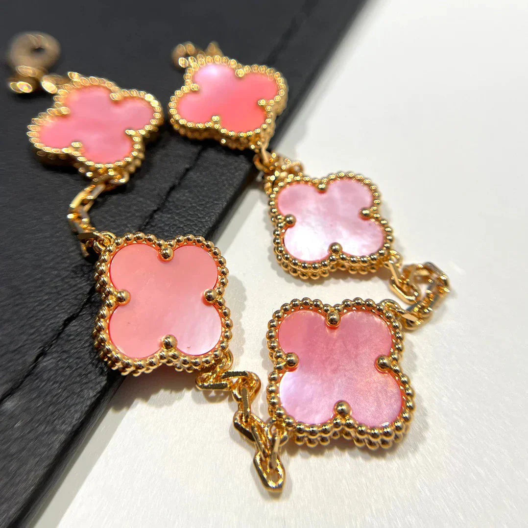 CLOVER 5 MOTIFS  PINK MOP BRACELET COLLECTION
