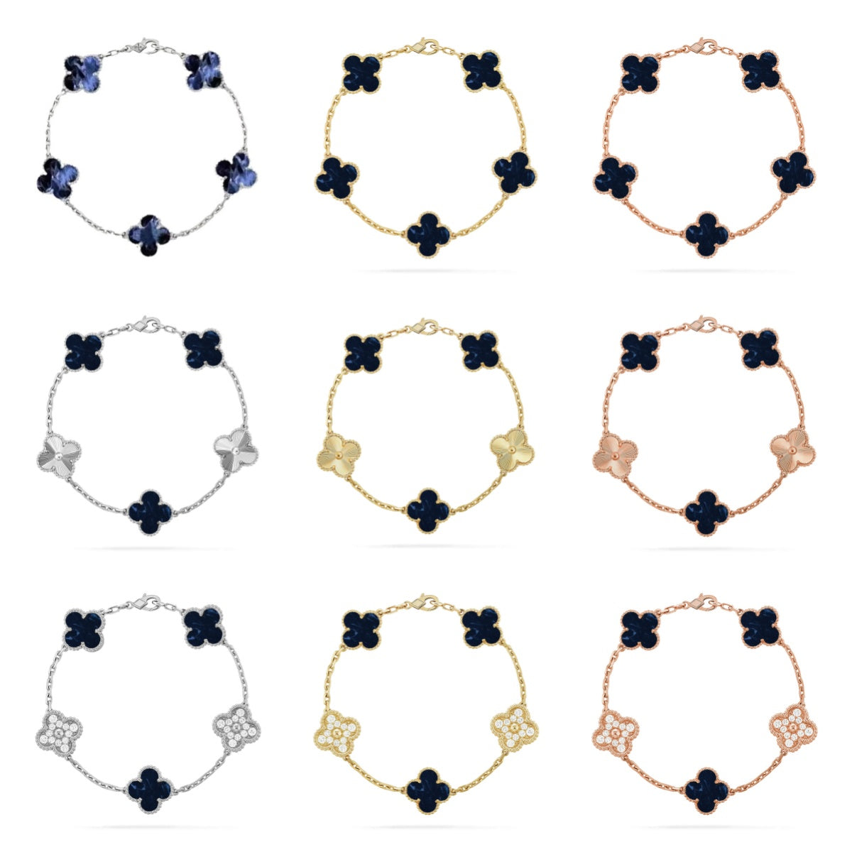 CLOVER 5 MOTIF PIETERSITE BRACELET COLLECTION