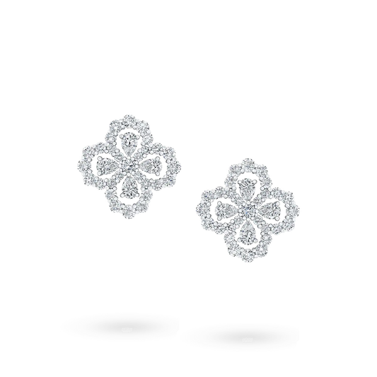 LOOP EARRINGS FULL MOTIF DIAMOND 16MM SILVE