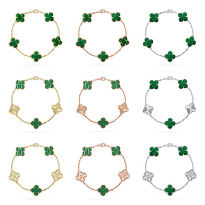 CLOVER 5 MOTIF MALACHITE BRACELET COLLECTION