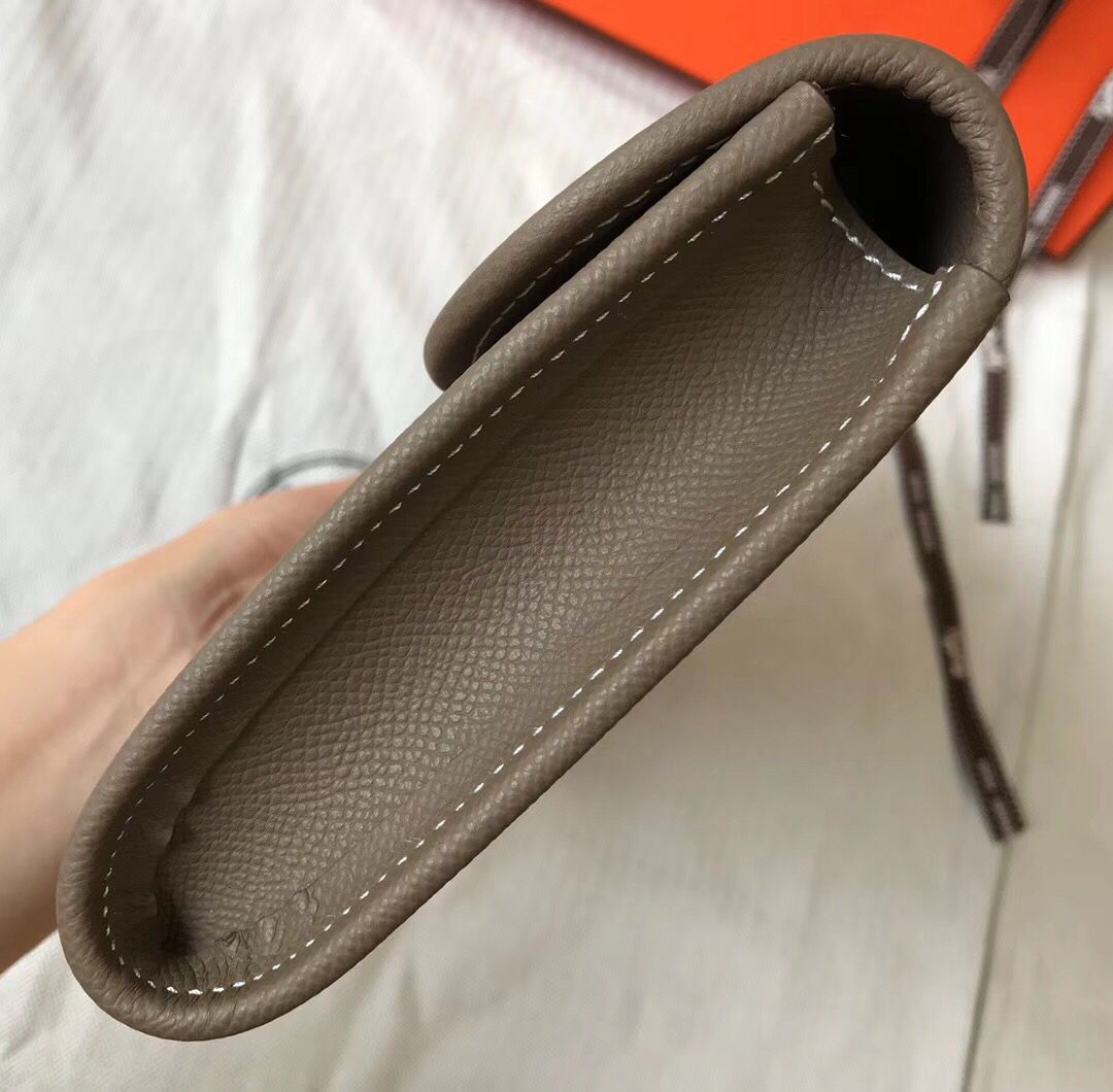 エルメス ジジェ エラン 29 クラッチバッグ トープグレー エプソムレザー