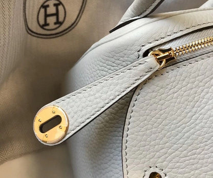 HM Mini Lindy 20 cm Cuir Clémence Gris Perle