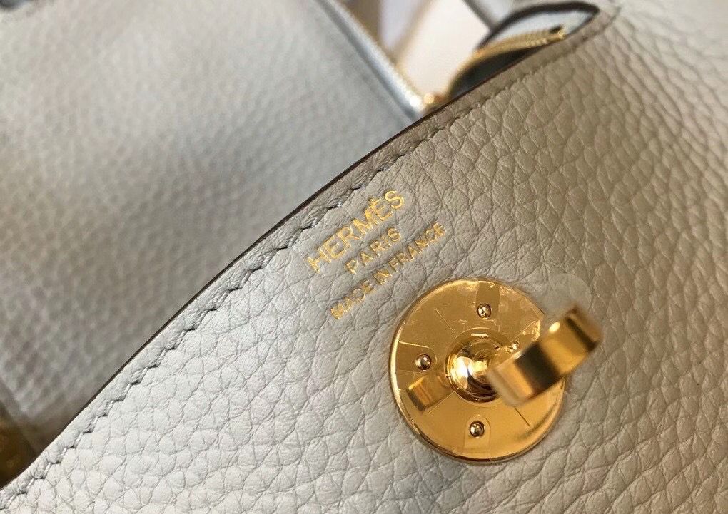 HM Mini Lindy 20 cm Cuir Clémence Gris Perle