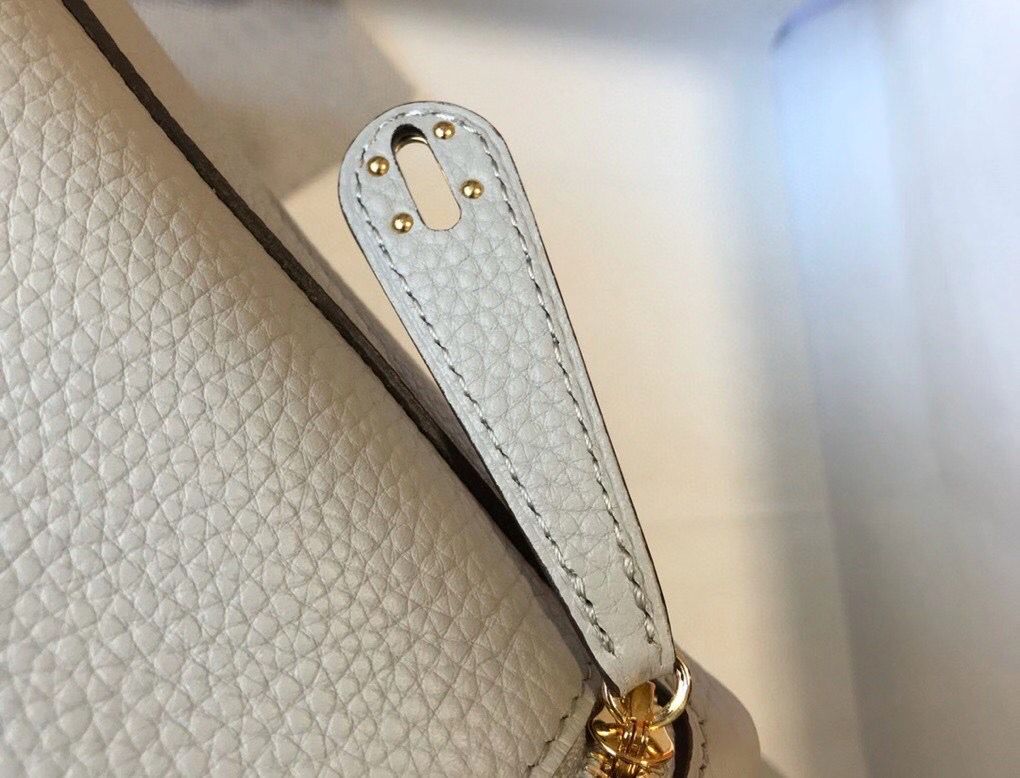 HM Mini Lindy 20 cm Cuir Clémence Gris Perle