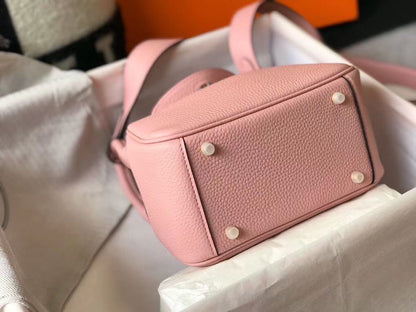 HM Mini Lindy 20cm Pink Clemence Leather