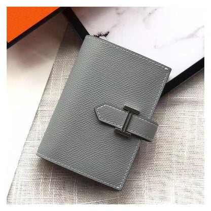 Mini portefeuille HM Bearn 10 cm en cuir Epsom bleu