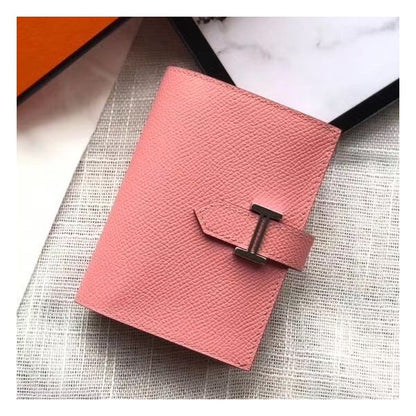 Mini portefeuille HM Bearn 10 cm en cuir Epsom rose confetti