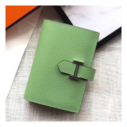 Mini Portefeuille HM Bearn 10cm En Cuir Epsom Vert Criquet