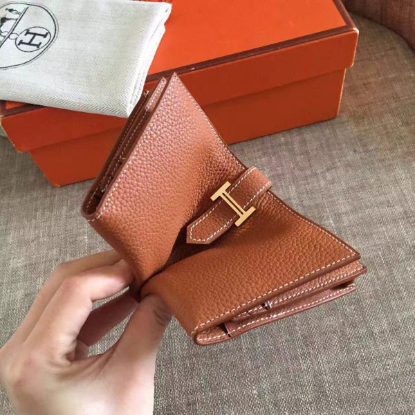Portefeuille à soufflet HM Brown Clémence Béarn 17,5