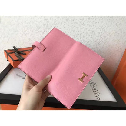 Portefeuille à soufflet HM Pink Epsom Bearn 17,5