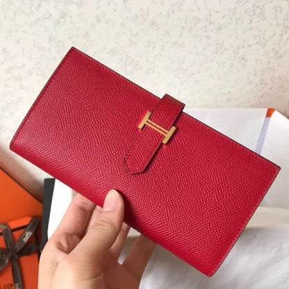 Portefeuille à soufflet HM Red Epsom Bearn 17,5