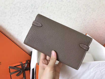 ケリーロングウォレット 20cm エトゥープ クレメントレザー