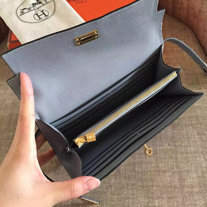 ケリーロングウォレット 20cm ロックグレー エプソムレザー