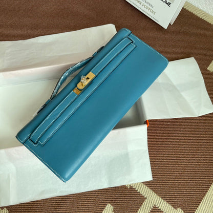 HM ケリーカット 31cm ライトブルー スウィフトレザー Ghw