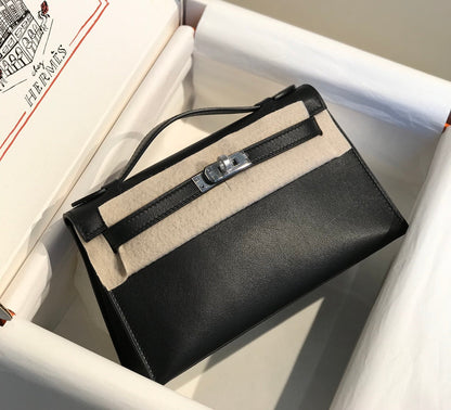 HM ケリー ポシェット 22cm ブラック スイフト シルバー金具