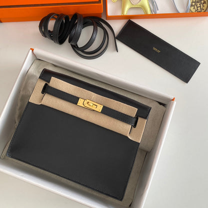Kelly Danse II 22 cm en cuir noir Evercolor GHW