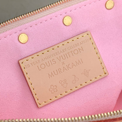 Pochette Accessoires LV x TM 22 cm en toile monogrammée Sakura marron cerisier en fleurs
