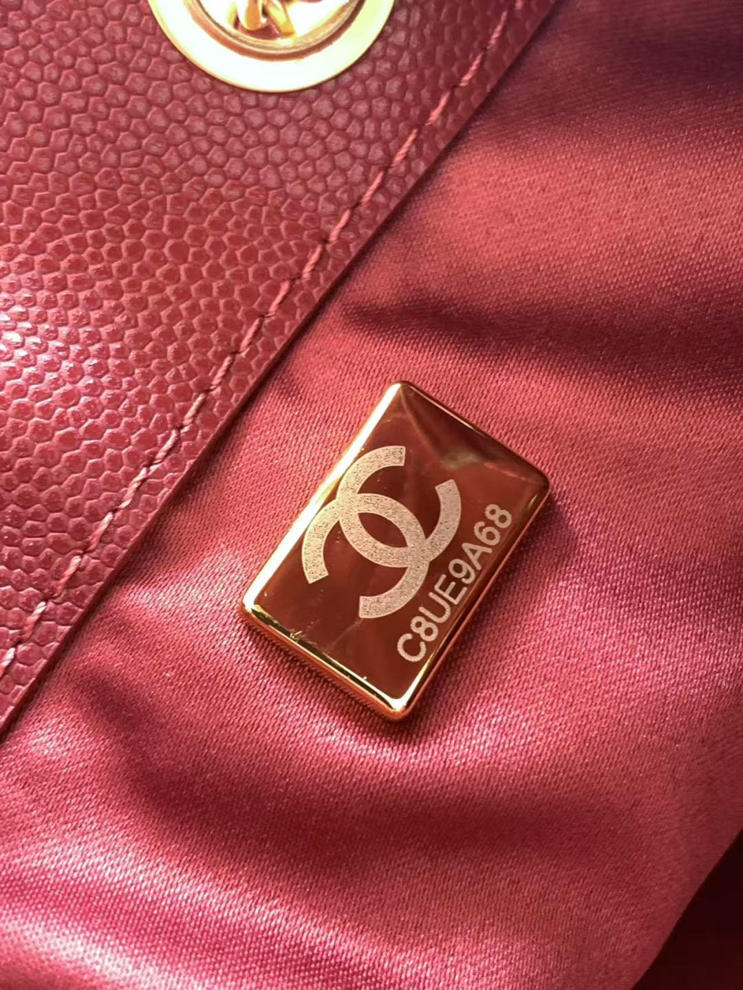 CC 25C Hobo Bag 30cm Dark Red Grained Calfskin