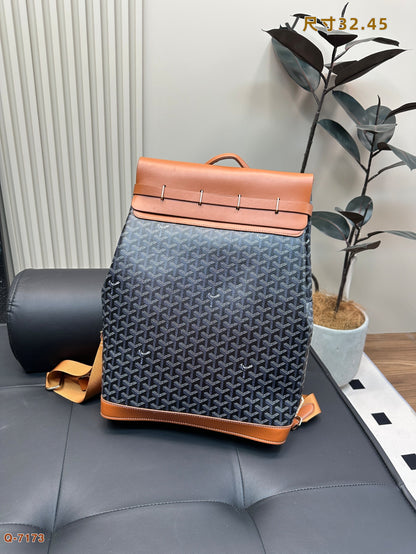 シサルピン バックパック 45 ブラウン ゴヤルディン キャンバス＆カーフスキン