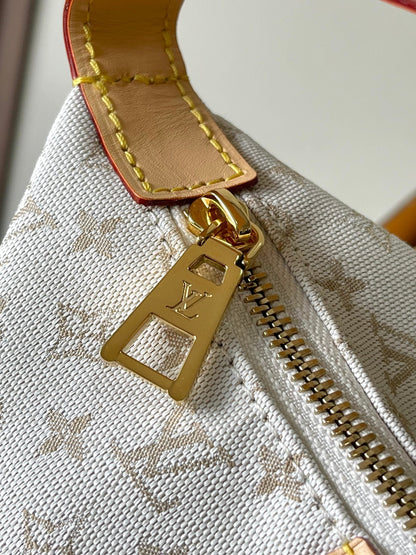 POCHETTE HILLS 20 EN MINI JACQUARD MONOGRAMME BLANC