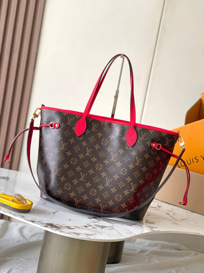 Réversible Neverfull MM 31 à l'envers avec poignée rouge 