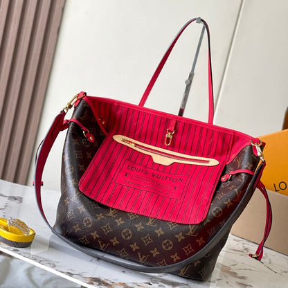 Réversible Neverfull MM 31 à l'envers avec poignée rouge 