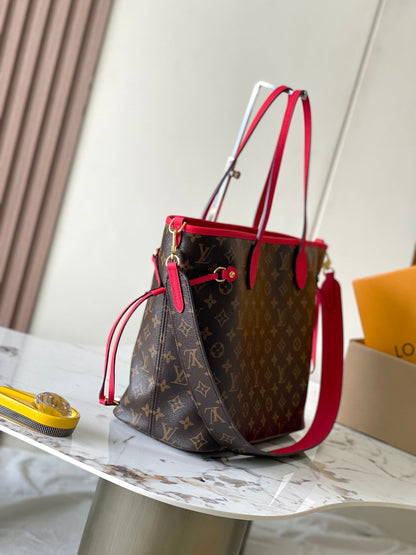 Réversible Neverfull MM 31 à l'envers avec poignée rouge 