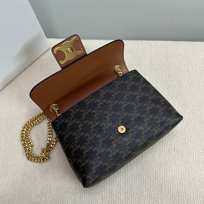 SAC VICTOIRE MOYEN 25 EN TOILE TRIOMPHE NOIRE, QUINCAILLERIE DORÉ