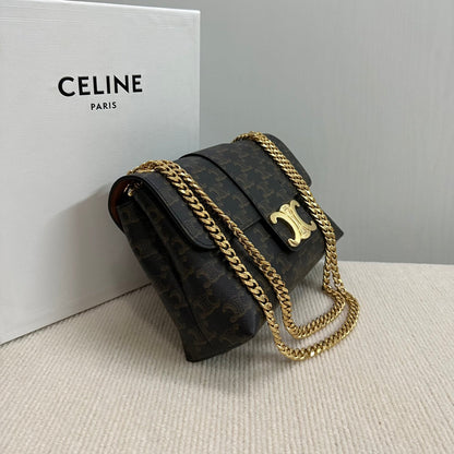 SAC VICTOIRE MOYEN 25 EN TOILE TRIOMPHE NOIRE, QUINCAILLERIE DORÉ