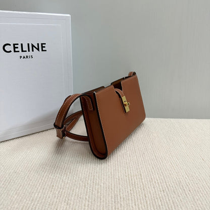 16インチ ストラップ ポシェット 18インチ ブロンズオレンジ サプルカーフスキン ゴールド金具